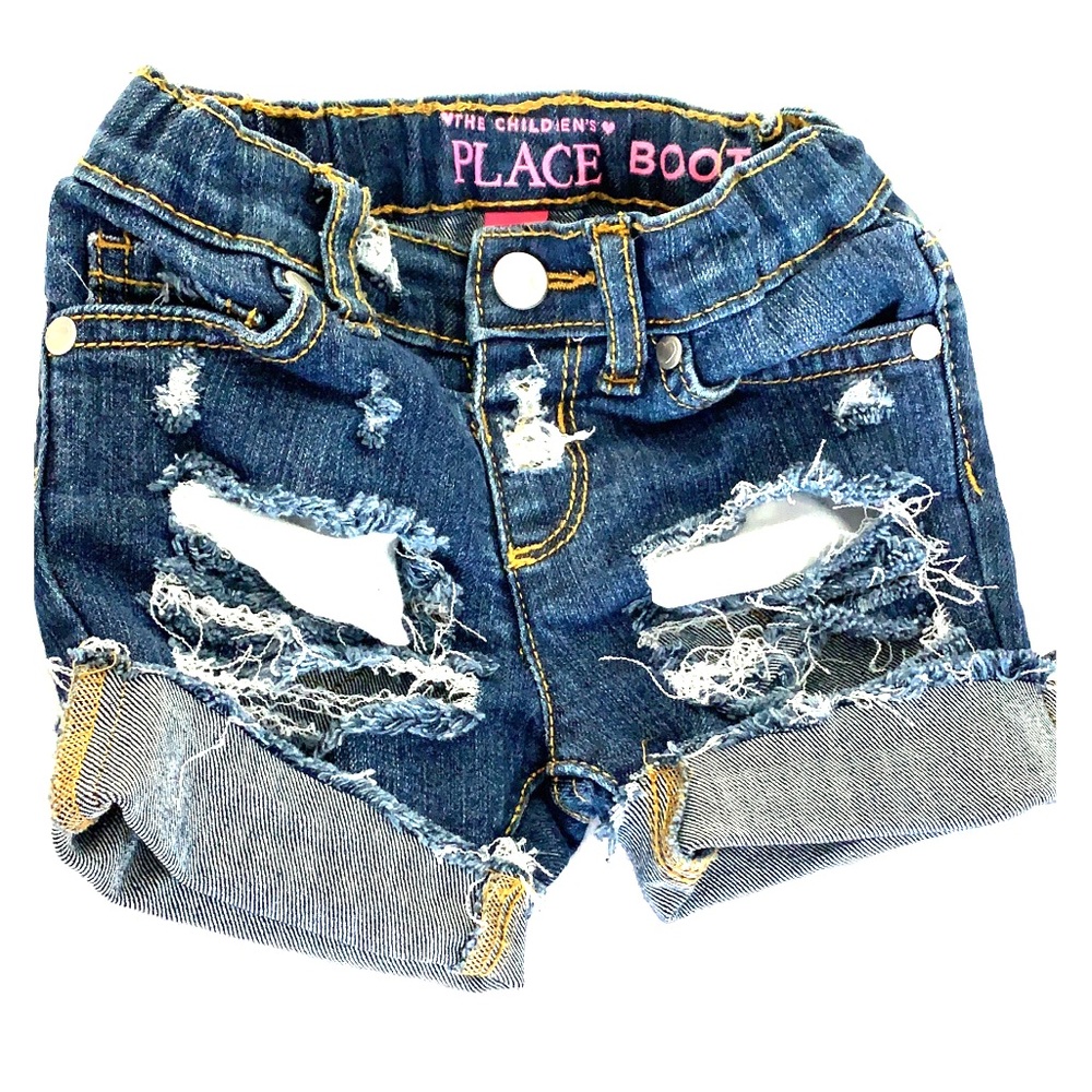 Hand distressed shorts